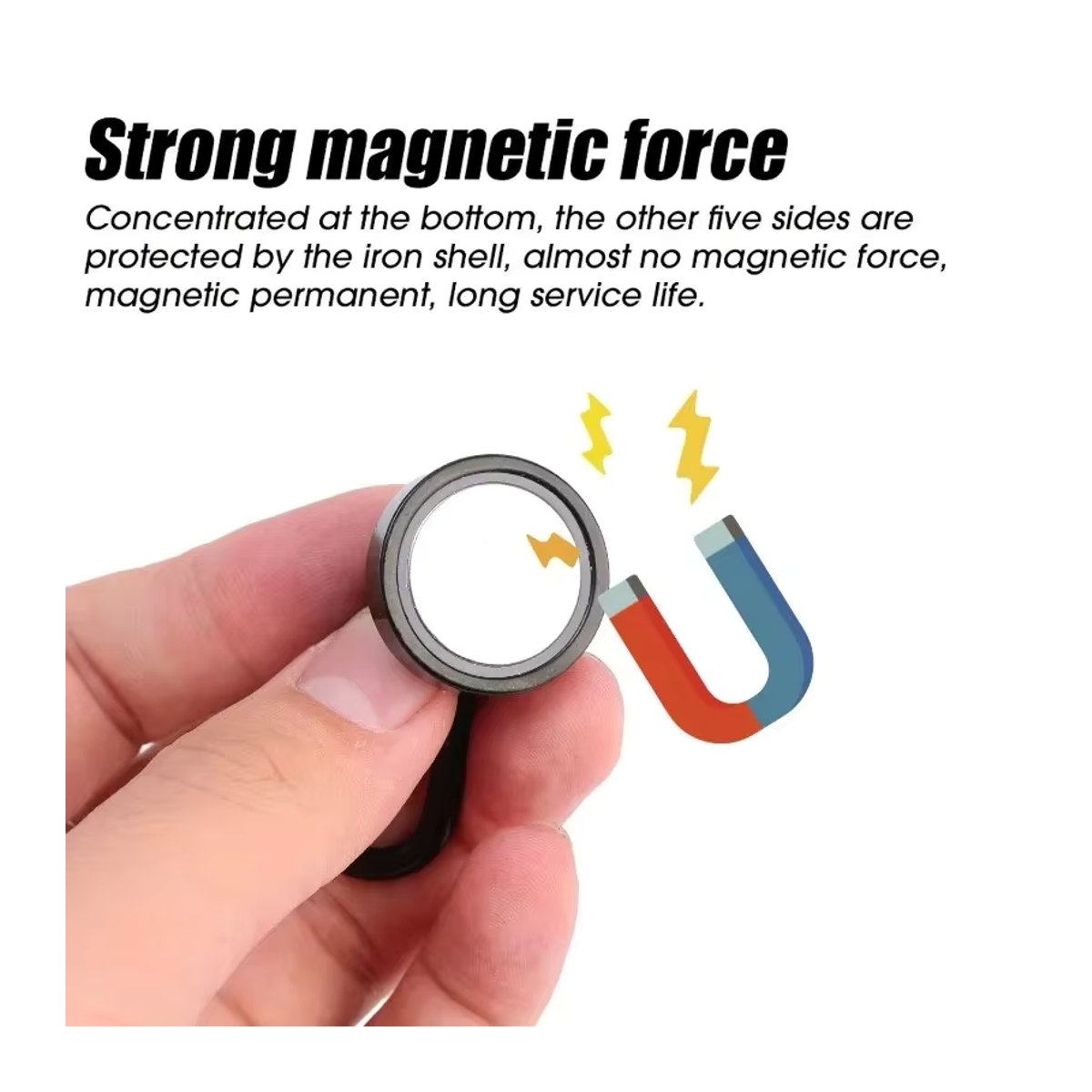Set aus 6 magnetischen Haken in Schwarz mit 360 Grad drehbarer Karabinerschnalle im Industrial Design - Bild 2