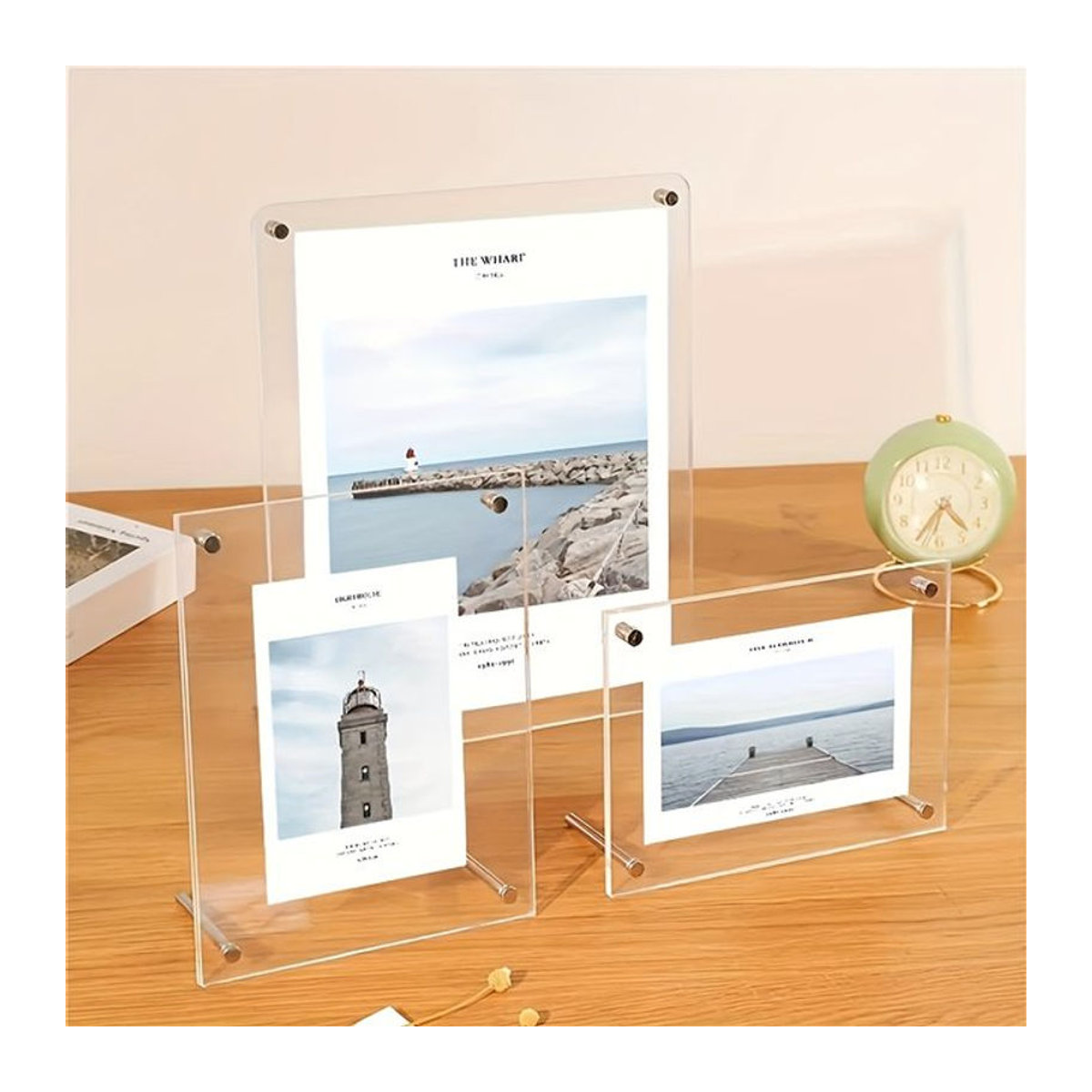 Set aus Acryl-Fotorahmen in Transparent, klassische rechteckige Tischaufsteller für Foto- und Heimdekoration - Bild 1