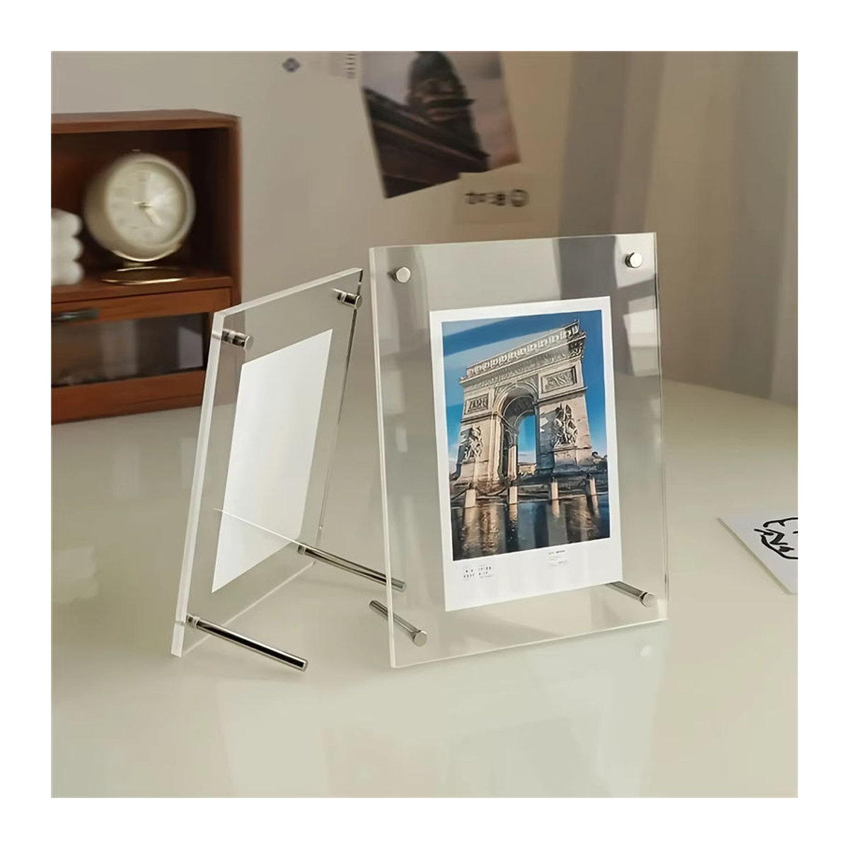 Set aus Acryl-Fotorahmen in Transparent, klassische rechteckige Tischaufsteller für Foto- und Heimdekoration - Bild 3
