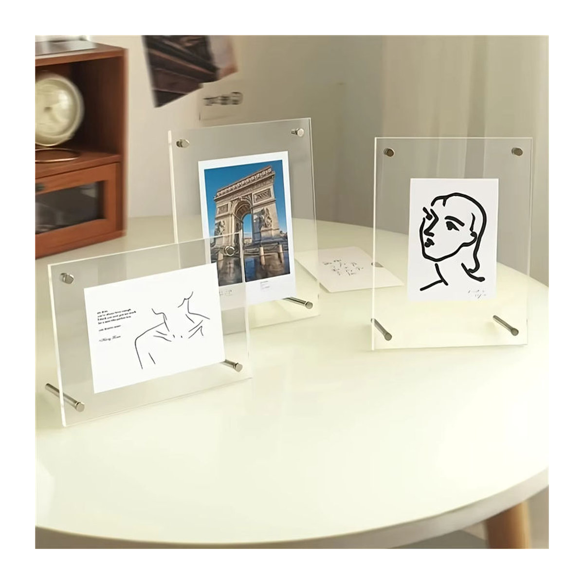 Set aus Acryl-Fotorahmen in Transparent, klassische rechteckige Tischaufsteller für Foto- und Heimdekoration - Bild 4