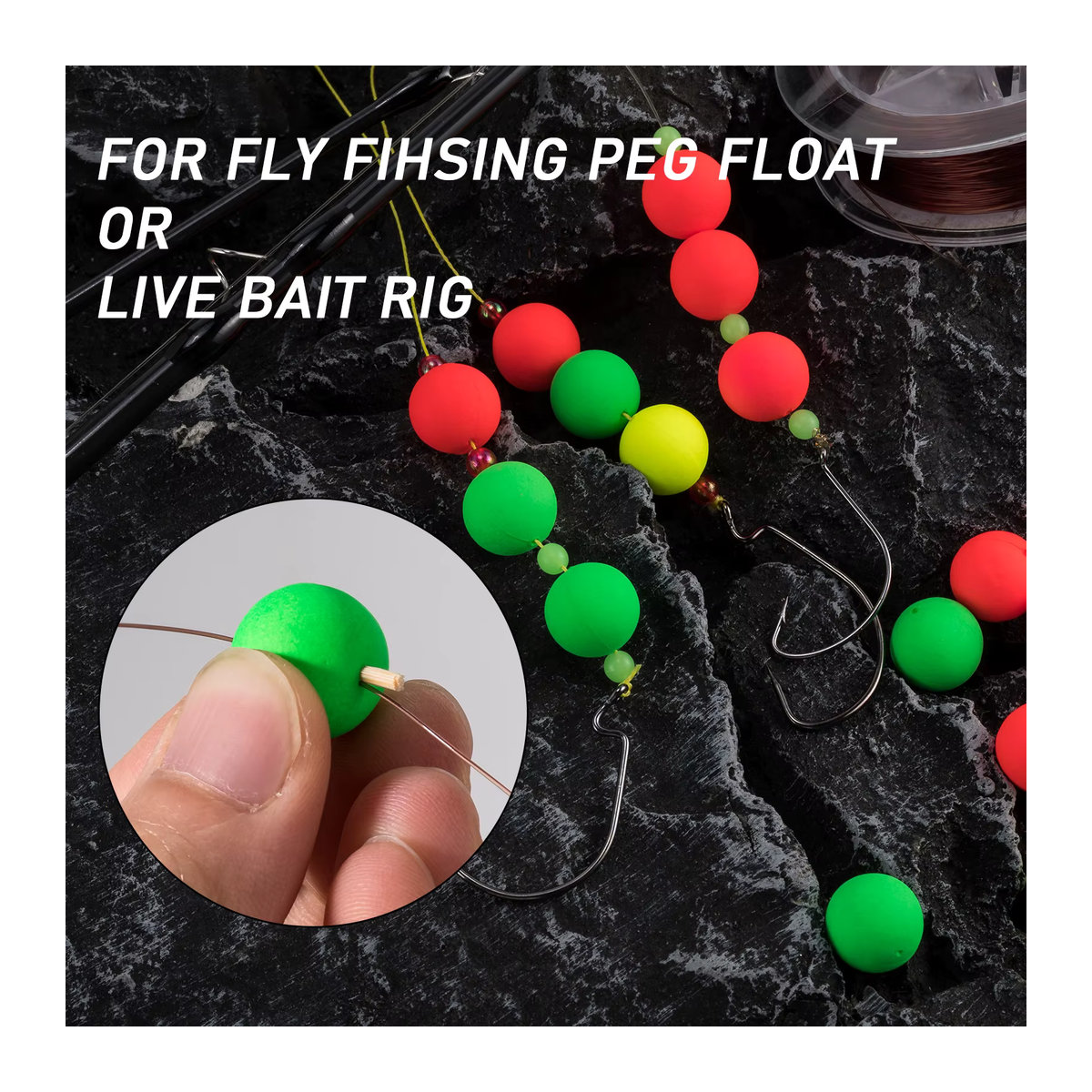 Set aus Schaum-Fliegenfischen Float Balls in Grün, 10 oder 30 Stück, Durchmesser: 5 bis 30 mm, ideale Bojen für Pompano, Wels und Walleye Rigs sowie als Strike Indicator - Bild 2
