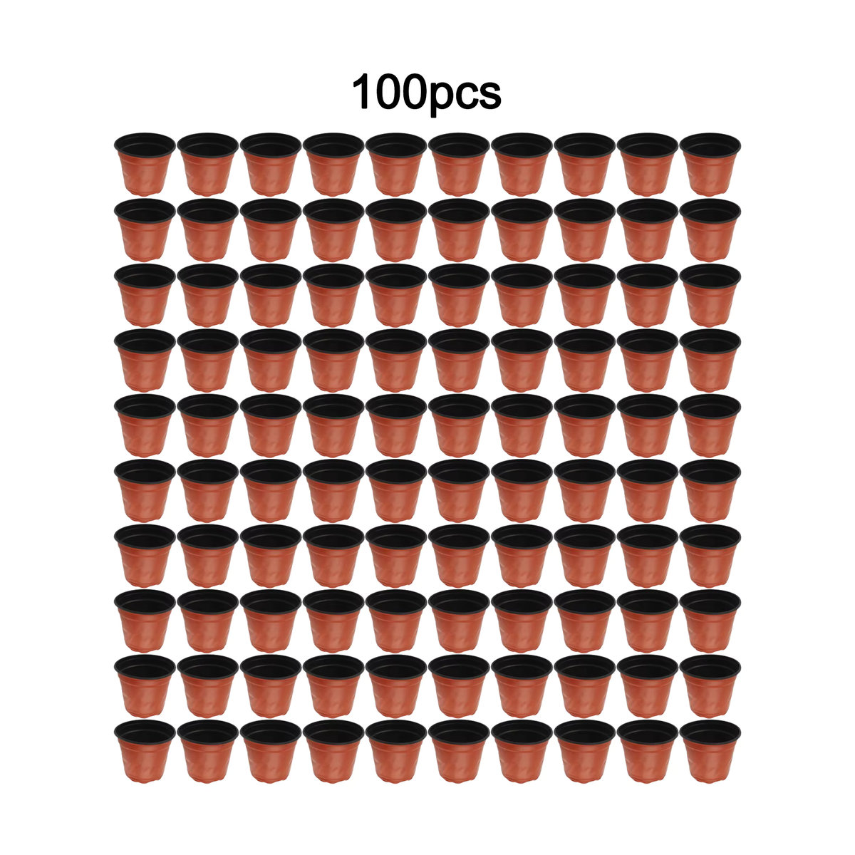 Set mit 100 runden Blumentöpfen aus flexiblem Kunststoff für den Innen- und Außenbereich - Bild 3