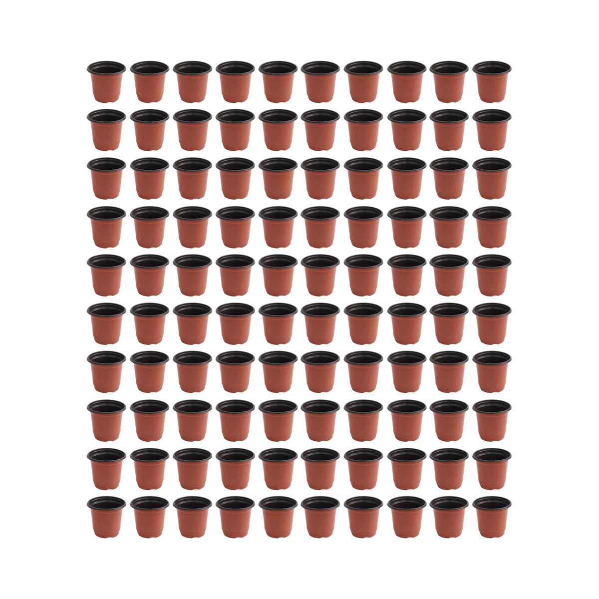 Set mit 100 runden Blumentöpfen aus flexiblem Kunststoff für den Innen- und Außenbereich - Bild 4