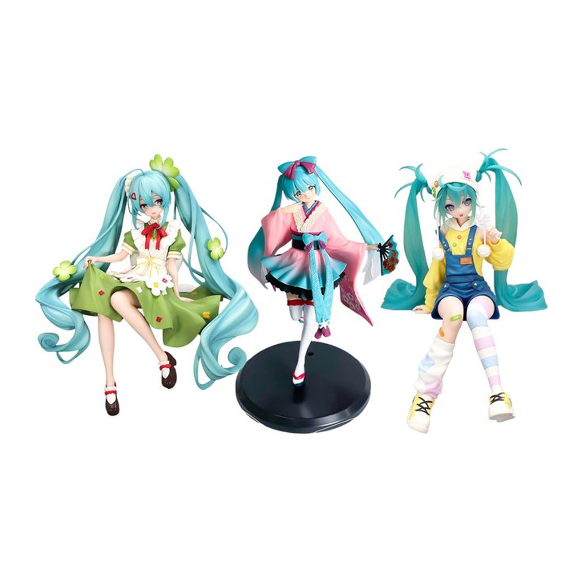 Set mit 3 Anime Hatsune Miku Figuren im Kimono Design von Bandai, mehrfarbig, Höhe: 14-20 cm - Bild 1