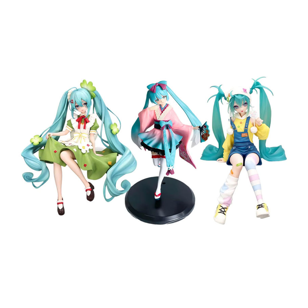 Set mit 3 Anime Hatsune Miku Figuren im Kimono Design von Bandai, mehrfarbig, Höhe: 14-20 cm - Bild 4
