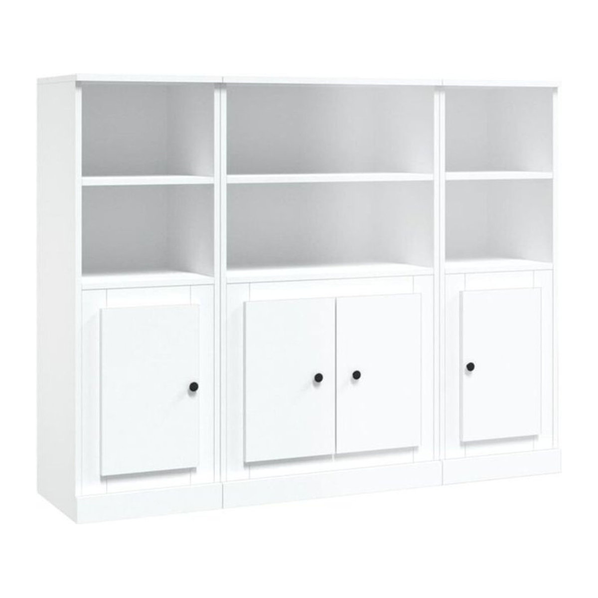 Set mit 3 Vidaxl Anrichten aus Holzwerkstoff in Weiß - Bild 1