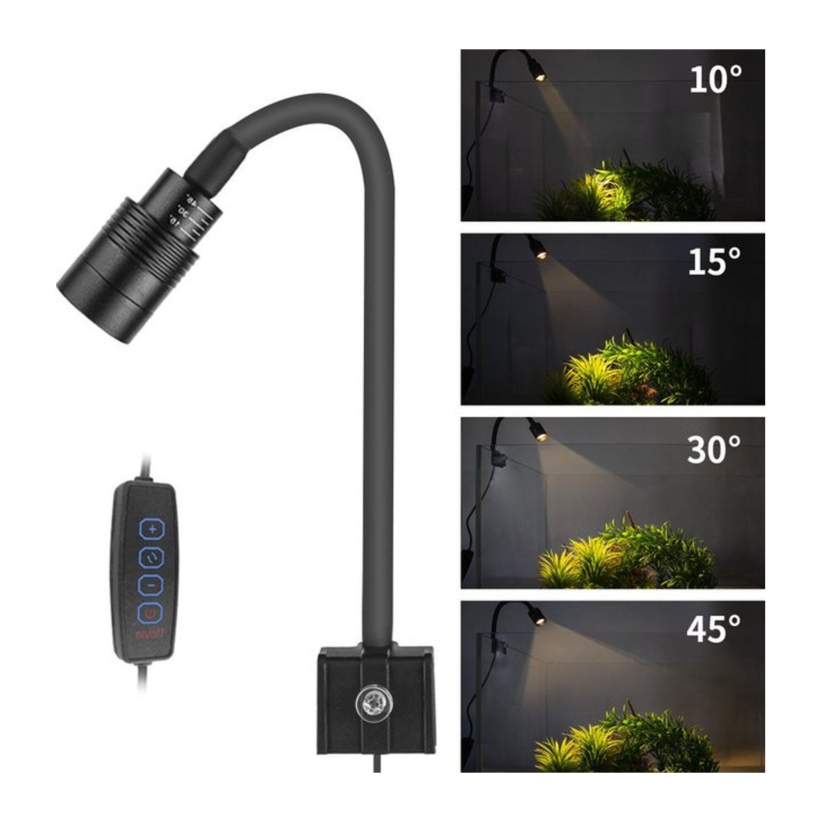 SEVEN MASTER USB Aquarium LED Beleuchtung für Wasserpflanzen, Super Slim Wasserdichte Clip-on Lampe, 3W, Minimalistisch - Bild 1