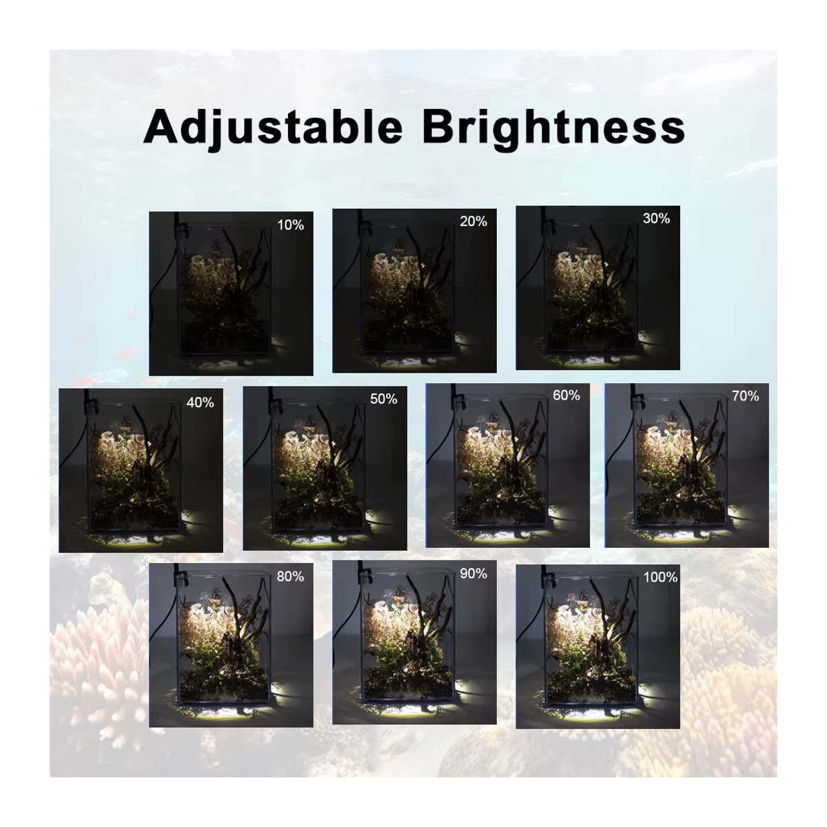 SEVEN MASTER USB Aquarium LED Beleuchtung für Wasserpflanzen, Super Slim Wasserdichte Clip-on Lampe, 3W, Minimalistisch - Bild 3