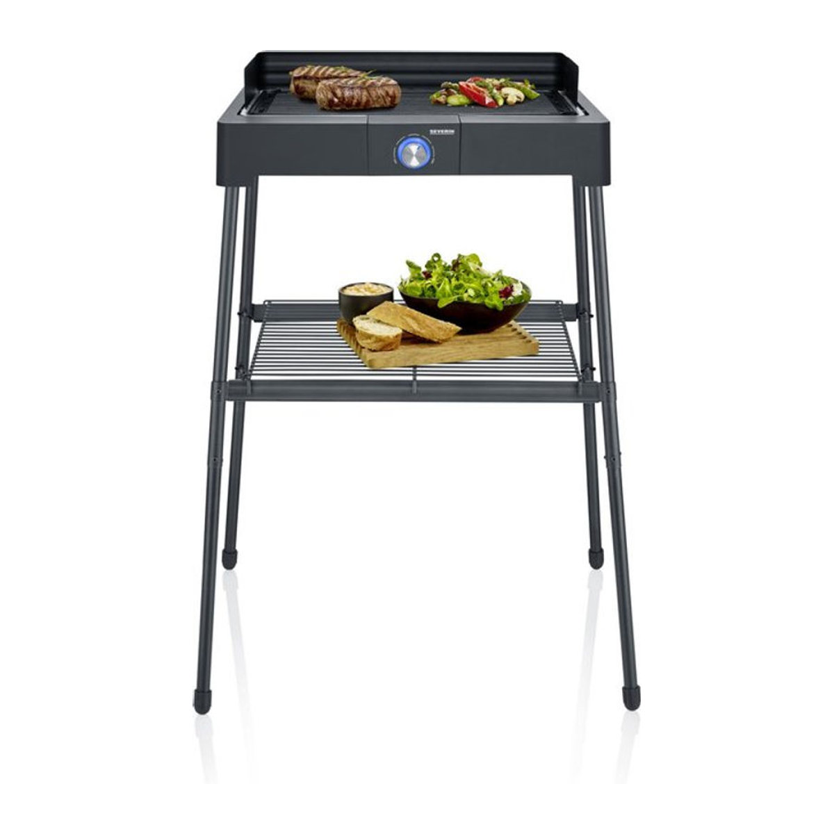 Severin Elektro-Standgrill PG 8568 Party- und Barbequegrill in Schwarz mit Edelstahl und Aluminium - Bild 2