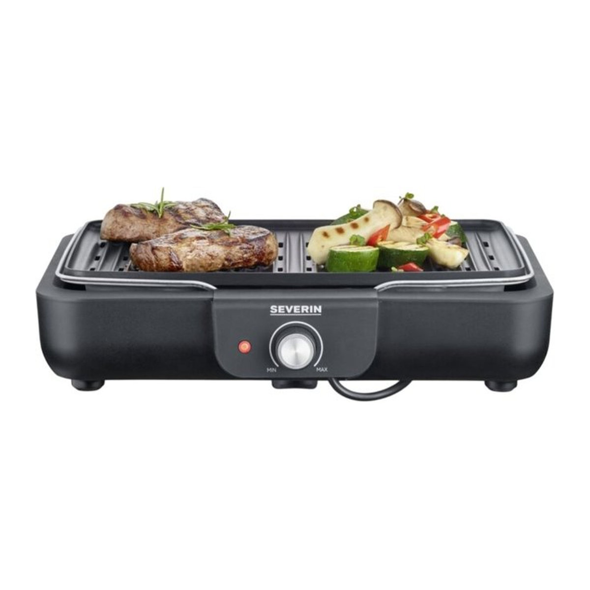 Severin PG 8556 Tischgrill Elektro in Schwarz und Edelstahl mit 2300 W - Bild 1
