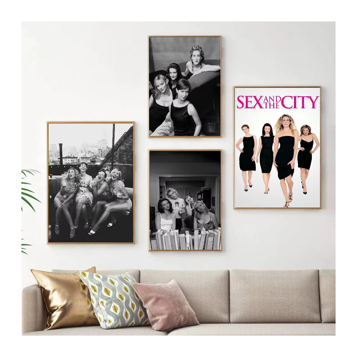 Sex And The City Anime DIY Klebeposter in Weiß und Mehrfarbig, Skandinavischer Nordic Home Decor Wandposter aus Papier im Hochformat - Bild 2