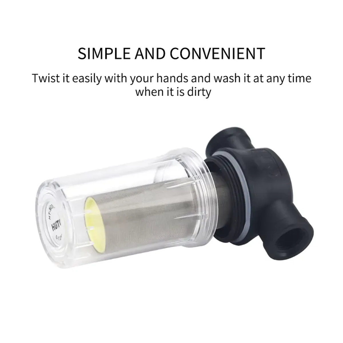 SgooHan Inline Mesh Sieb Filter für Garten und Teich in Schwarz mit 80/250 Mesh und 1/2 bis 1 Zoll Anschluss - Bild 3