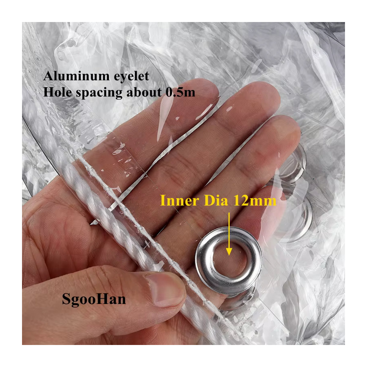 SgooHan Transparente PVC Regenschutzplane Wasserdicht 0,3 mm Dicke für Balkon und Pflanzen - Bild 2