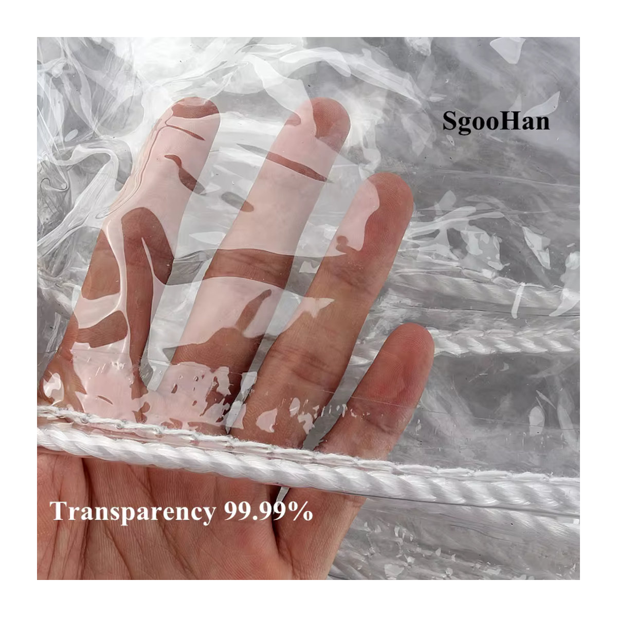 SgooHan Transparente PVC Regenschutzplane Wasserdicht 0,3 mm Dicke für Balkon und Pflanzen - Bild 3