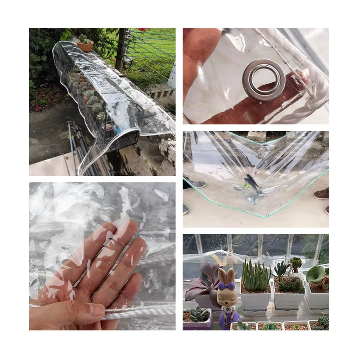 SgooHan Transparente PVC Regenschutzplane Wasserdicht 0,3 mm Dicke für Balkon und Pflanzen - Bild 4