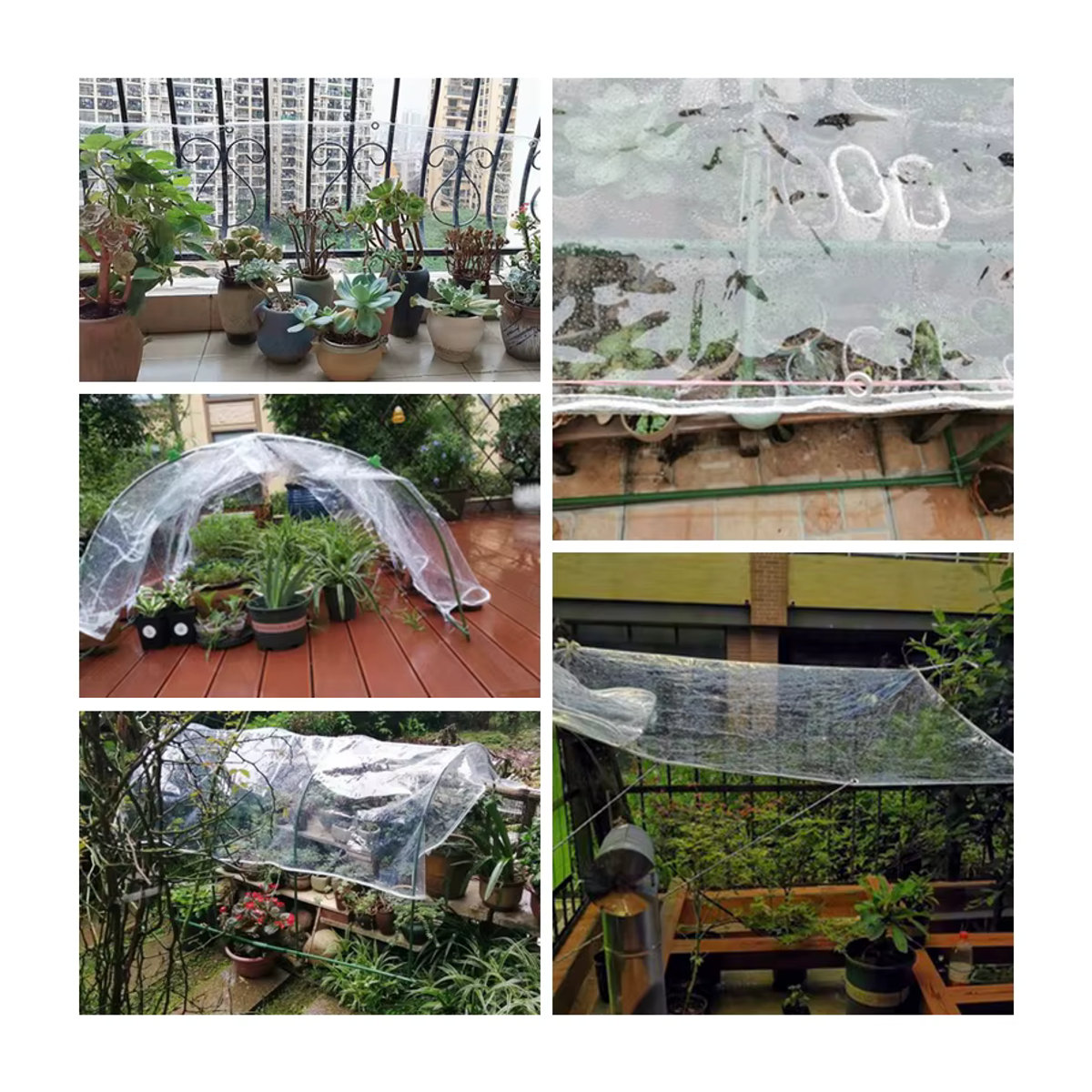 SgooHan Transparente PVC Regenschutzplane Wasserdicht 0,3 mm Dicke für Balkon und Pflanzen - Bild 5