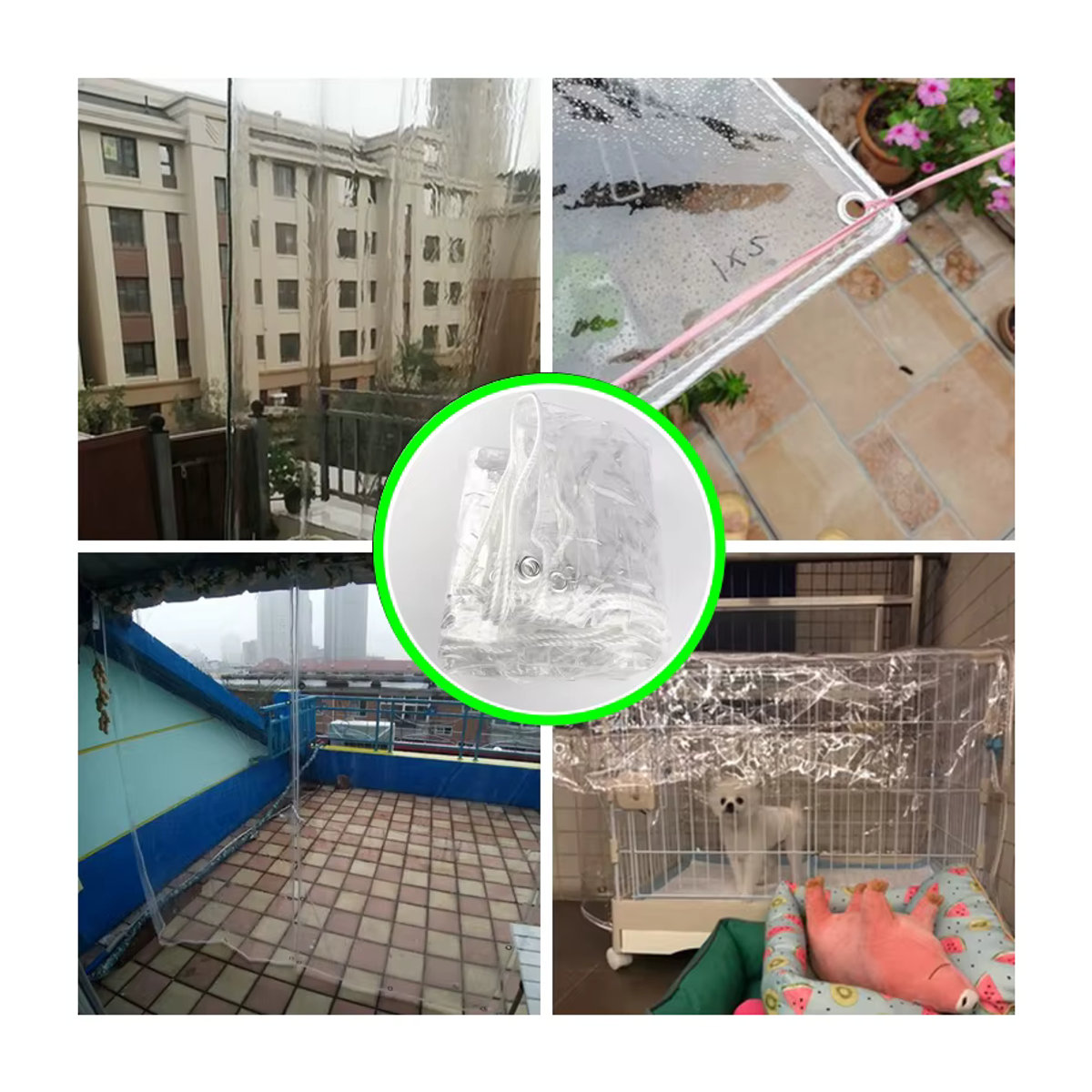 SgooHan Transparente PVC Regenschutzplane Wasserdicht 0,3 mm Dicke für Balkon und Pflanzen - Bild 6