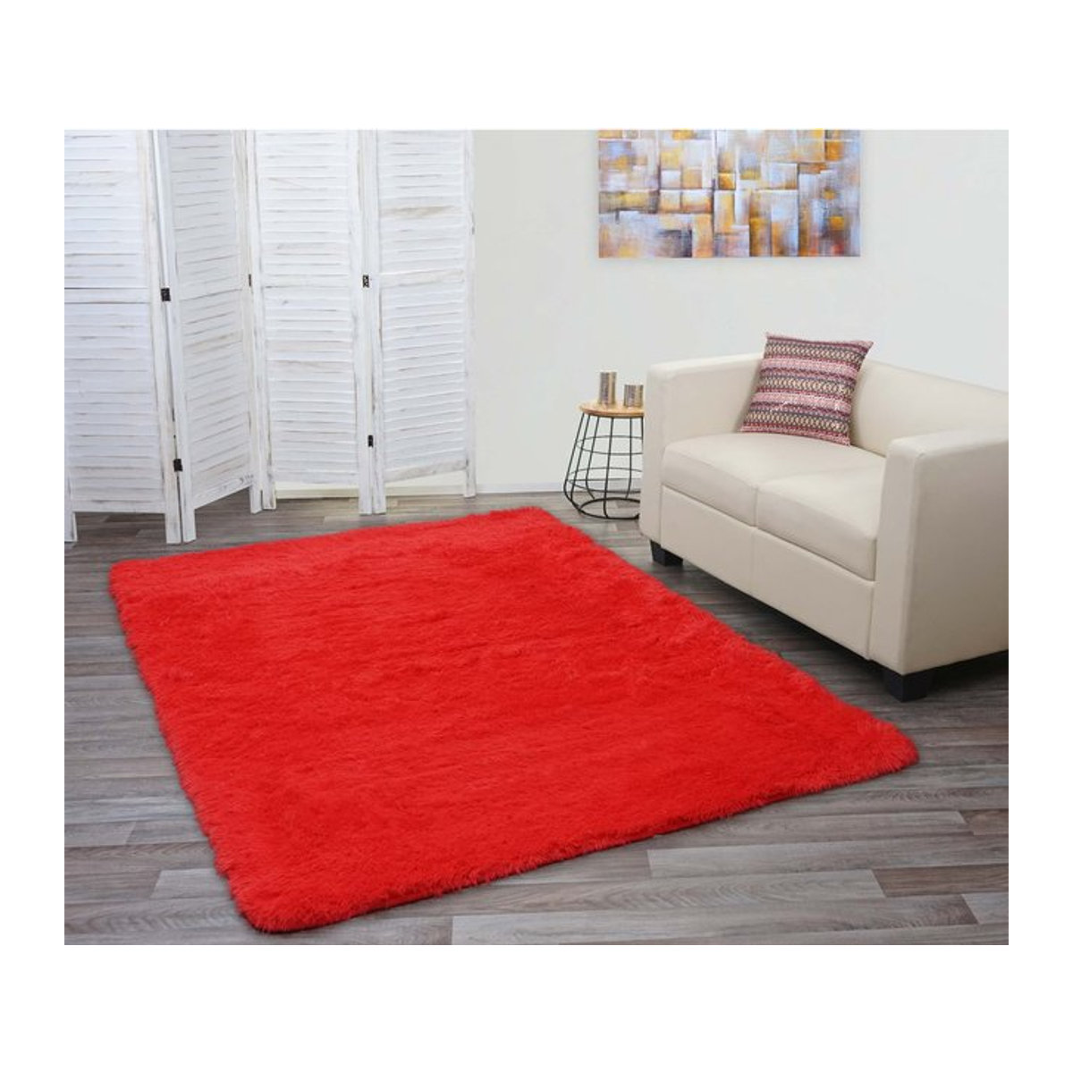 Shaggy Teppich Läufer MCW-F69 Hochflor Langflor in Rot, B/T: 230 x 160 cm - Bild 1