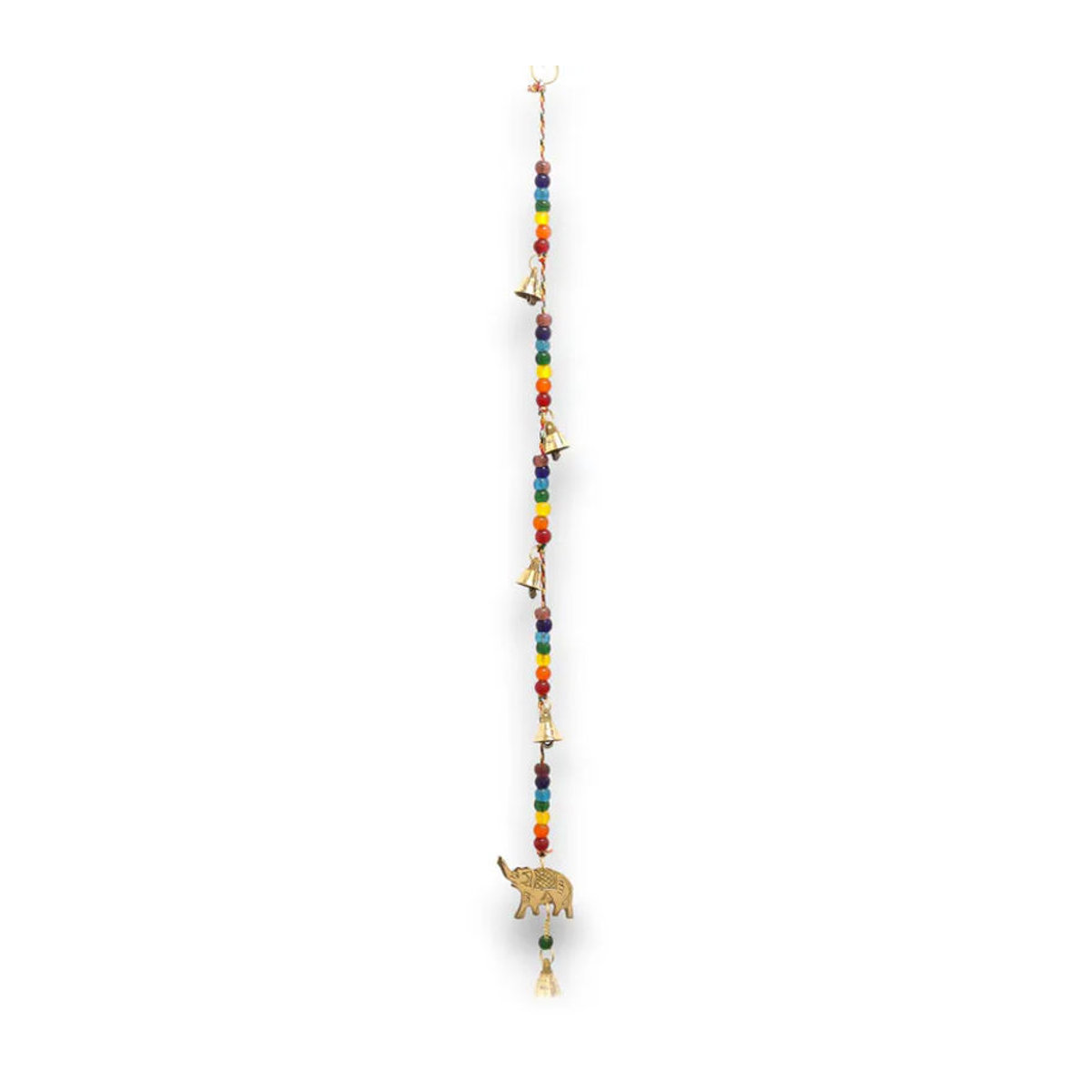 SHAMTAM Windspiel Elefant aus Messing mit Chakra-Perlen in Mehrfarbig - Bild 2