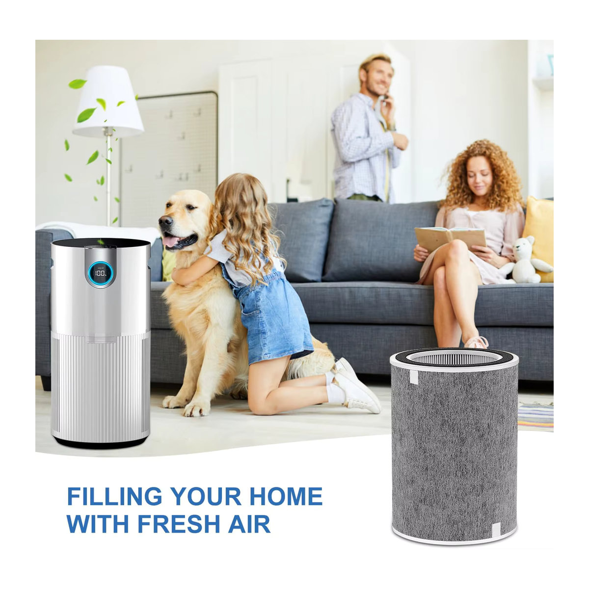 Shark Ersatzfilter HP201 HP202 für Shark HP200 Series, HP302 und HC502 Air Purifier MAX, 3-in-1 H13 Grade Filter, Grau - Bild 2