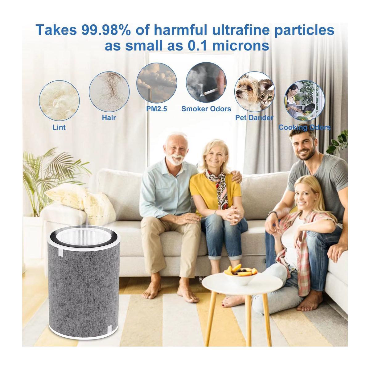 Shark Ersatzfilter HP201 HP202 für Shark HP200 Series, HP302 und HC502 Air Purifier MAX, 3-in-1 H13 Grade Filter, Grau - Bild 3