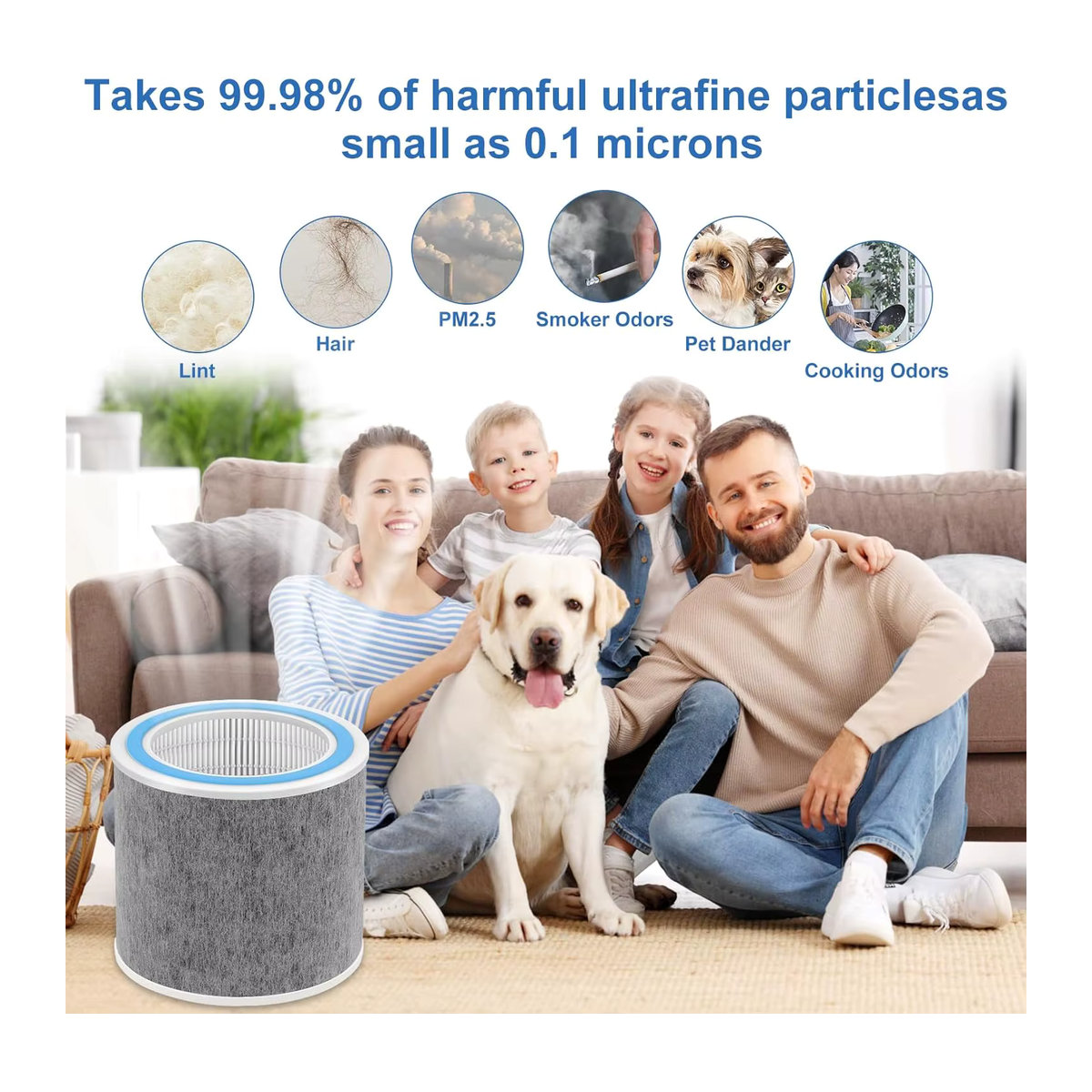 Shark Ersatzfilter HP201 HP202 für Shark HP200 Series, HP302 und HC502 Air Purifier MAX, 3-in-1 H13 Grade Filter, Grau - Bild 4