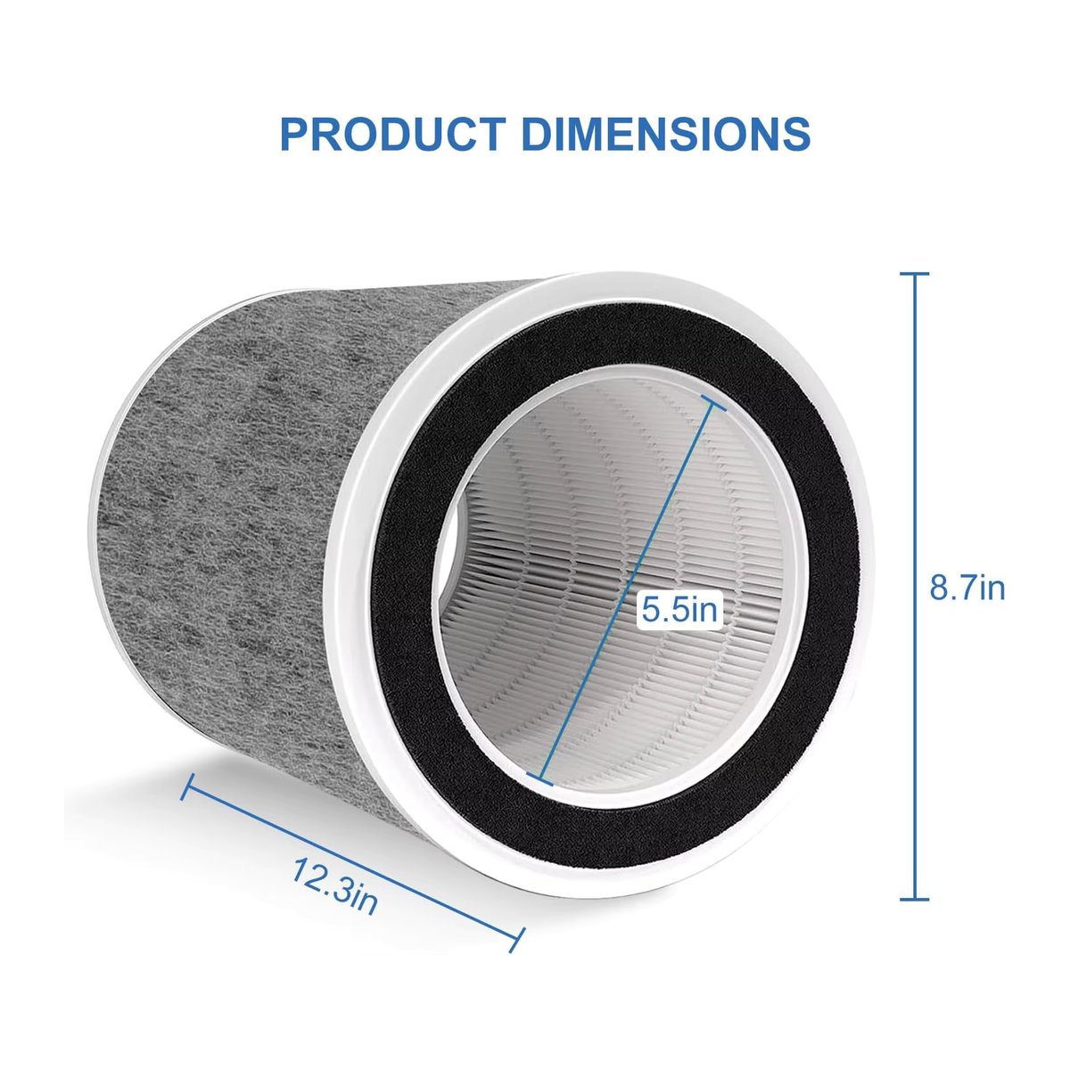 Shark Ersatzfilter HP201 HP202 für Shark HP200 Series, HP302 und HC502 Air Purifier MAX, 3-in-1 H13 Grade Filter, Grau - Bild 6