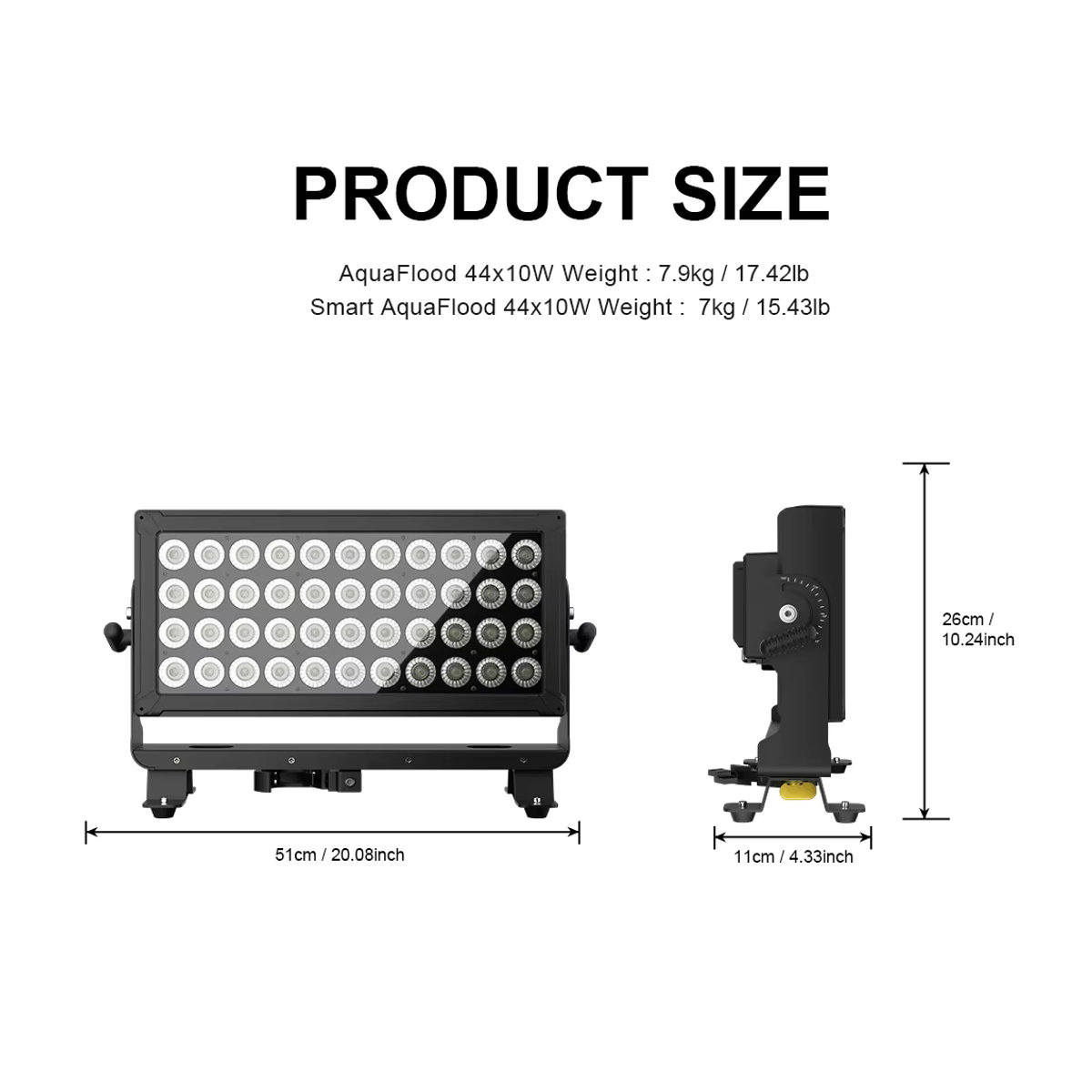 SHEHDS RGBW 4in1 LED Flutlichtanlage Außenbeleuchtung mit Stroboskop-Effekt, Schwarz - Bild 3