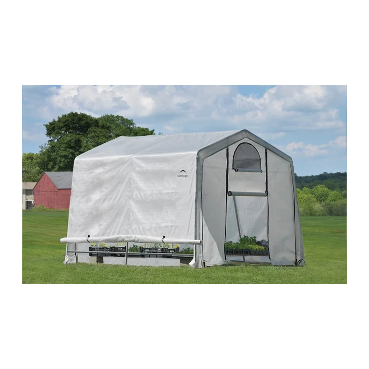 Shelter Logic Foliengewächshaus aus Stahl und Kunststoff, B/T: 300 x 300 cm, Grau oder Weiß - Bild 1