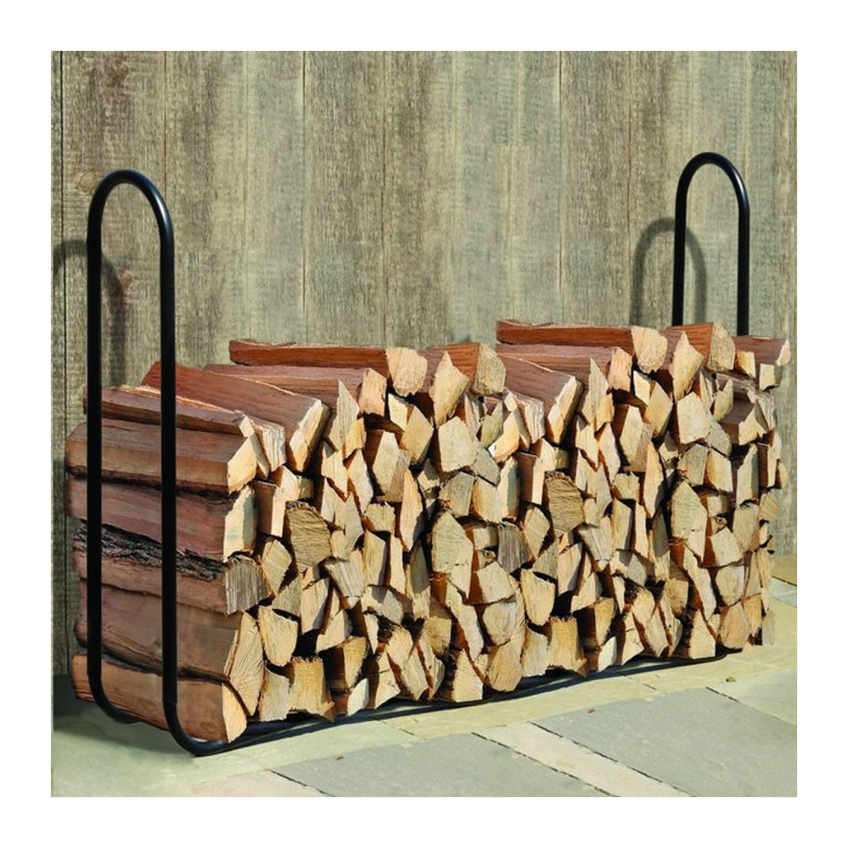 Shelter Logic Metall Kaminholzregal Industrial Schwarz B: 244 cm, T: 25 cm, H: 99 cm - Bild 1