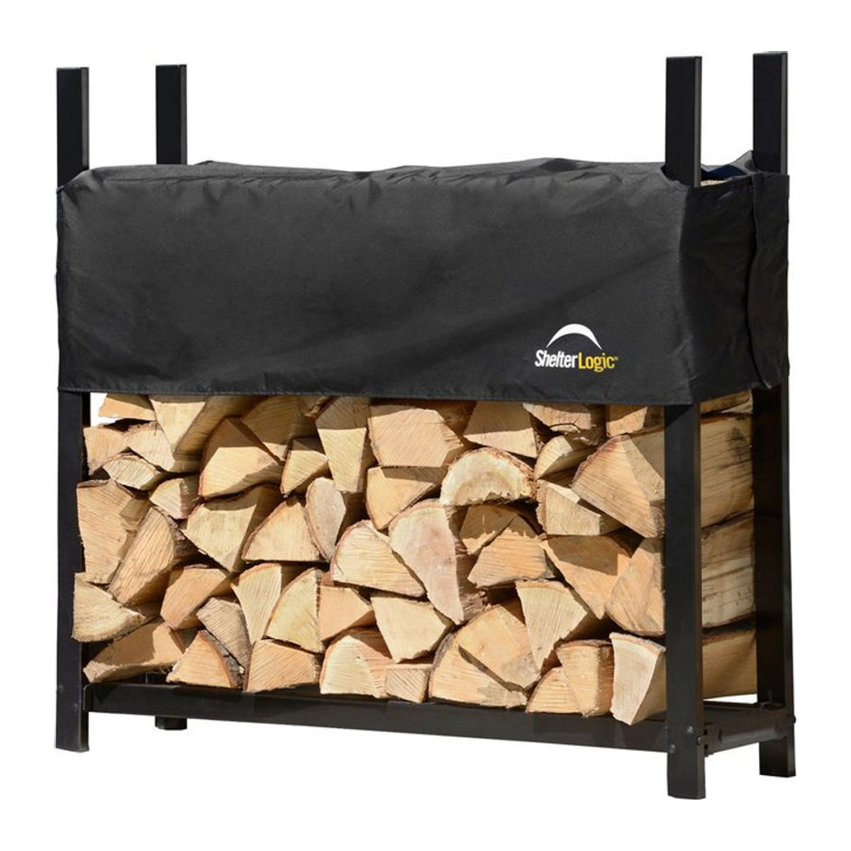 Shelter Logic Metall Kaminholzregal mit Abdeckung, schwarz, B/T/H: 120 x 36 x 119 cm - Bild 1