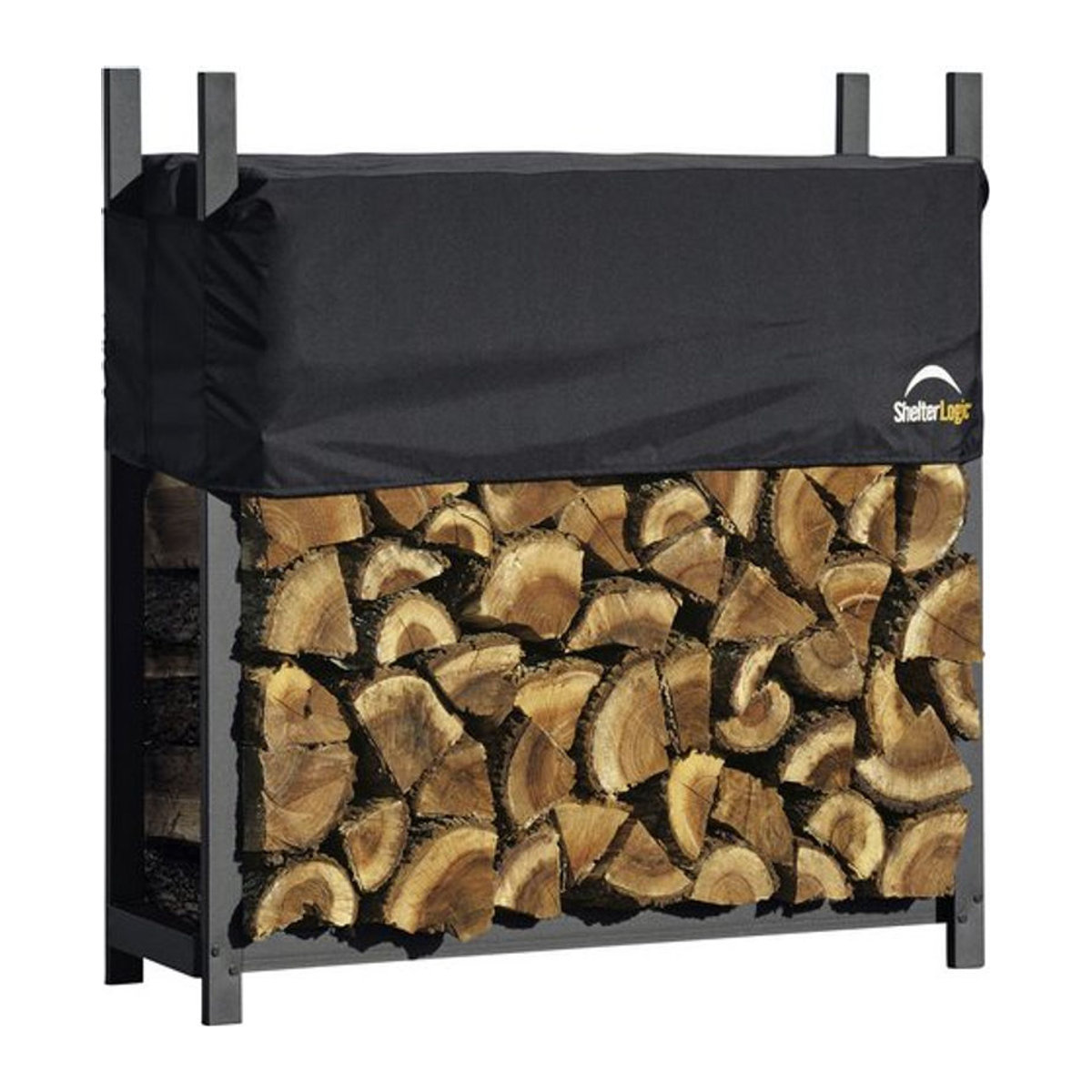Shelter Logic Metall Kaminholzregal mit Abdeckung, schwarz, B/T/H: 120 x 36 x 119 cm - Bild 5