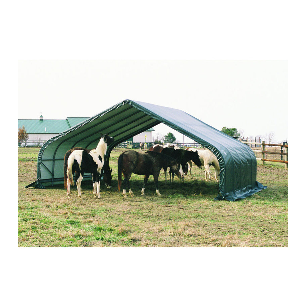 Shelter Logic Weidezelt Run-In-Shed in Grün aus Kunststoff und Stahl, B/T/H: 670 x 610 x 320 cm - Bild 2