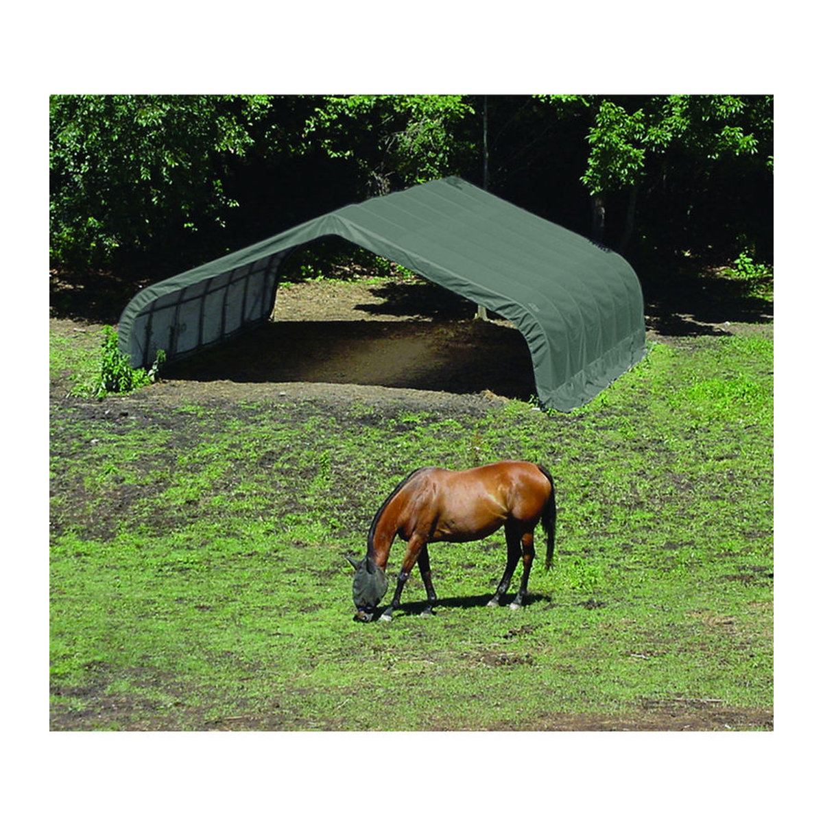 Shelter Logic Weidezelt Run-In-Shed in Grün aus Kunststoff und Stahl, B/T/H: 670 x 610 x 320 cm - Bild 3