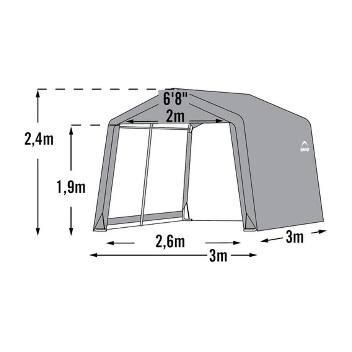 ShelterLogic Gartenhaus Shed-in-a-Box aus Kunststoff und Stahl, Grau, B/H/T: 300 x 240 x 300 cm - Bild 5