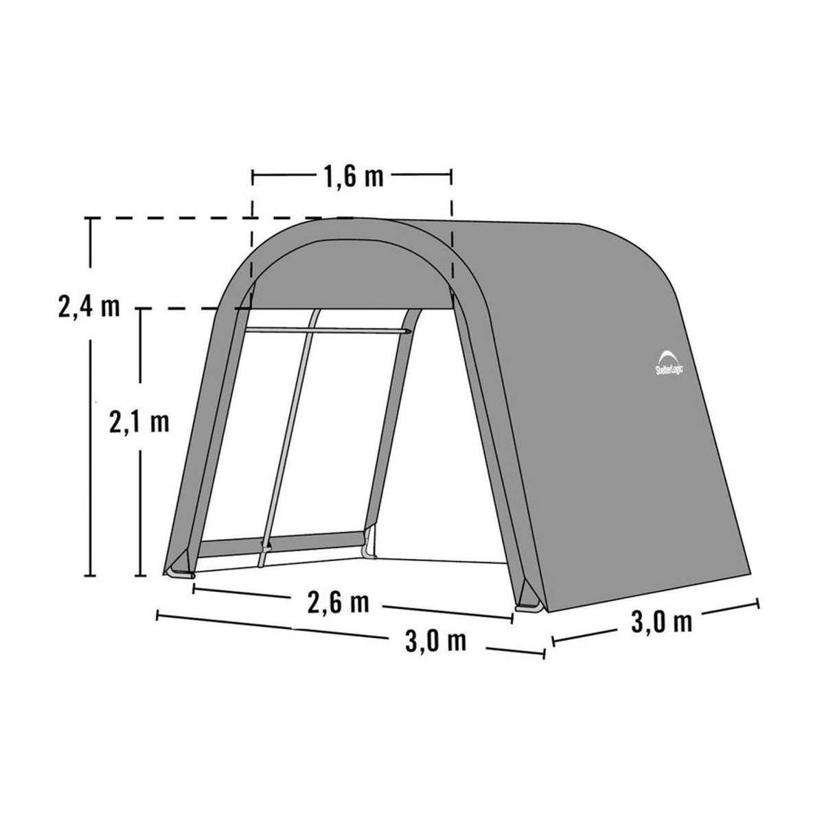 ShelterLogic Gartenhaus Shed-in-a-Box aus Kunststoff und Stahl, Grau, B/H/T: 300 x 240 x 300 cm - Bild 2