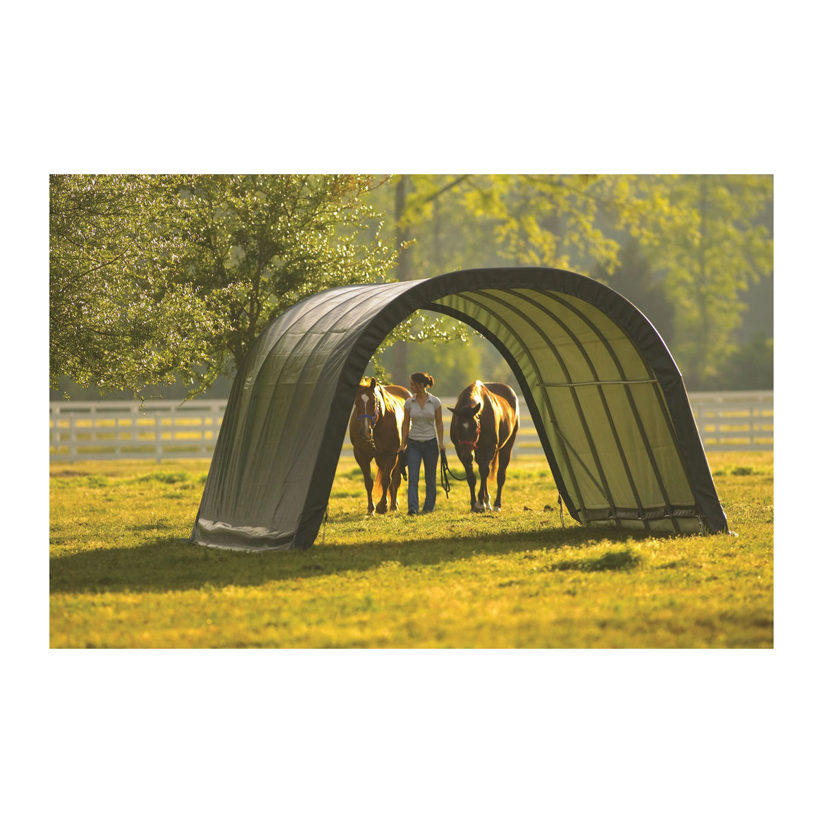 ShelterLogic Run-In-Shed Weideunterstand aus Kunststoff und Metall in Grün B/H/T: 610 x 250 x 370 cm - Bild 4