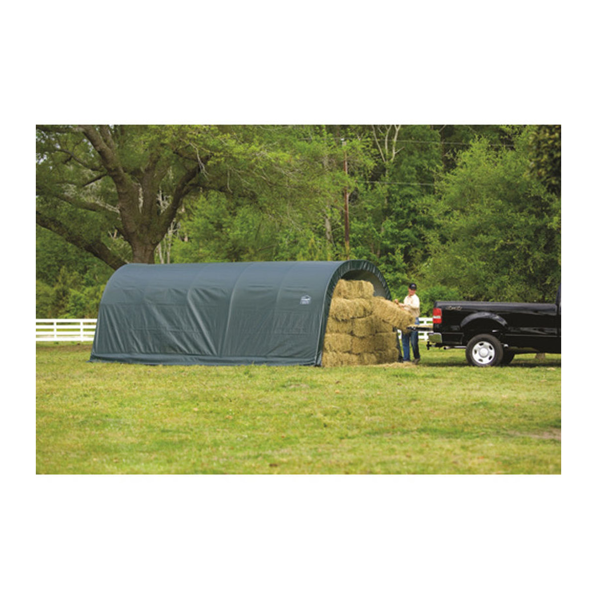 ShelterLogic Run-In-Shed Weideunterstand aus Kunststoff und Metall in Grün B/H/T: 610 x 250 x 370 cm - Bild 5
