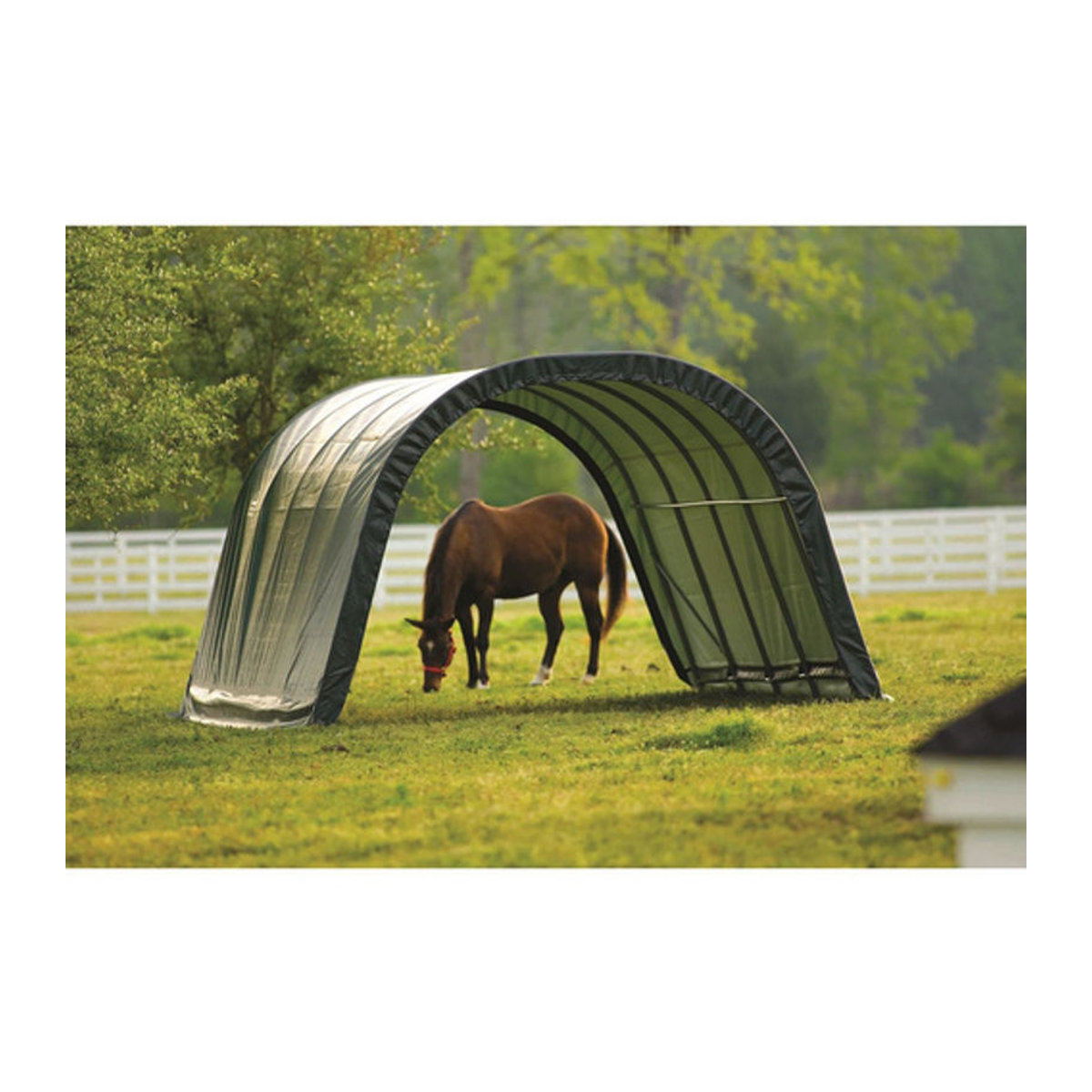 ShelterLogic Run-In-Shed Weideunterstand aus Kunststoff und Metall in Grün B/H/T: 610 x 250 x 370 cm - Bild 7