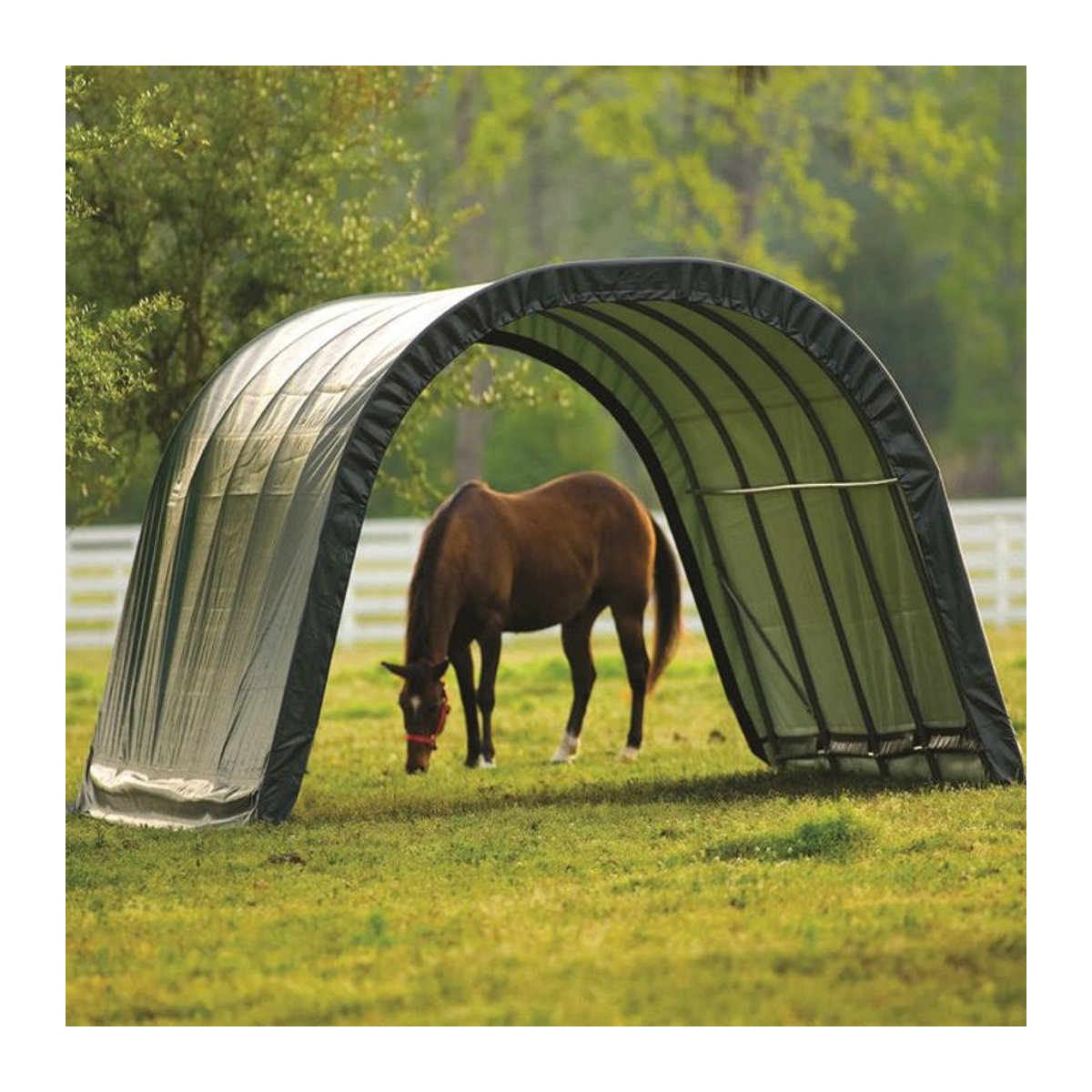 ShelterLogic Run-In-Shed Weideunterstand aus Kunststoff und Metall in Grün B/H/T: 610 x 250 x 370 cm - Bild 8