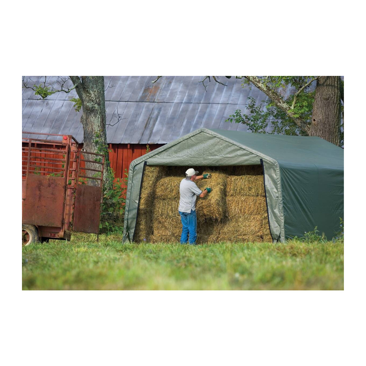ShelterLogic Weidezelt in Grün mit einer Fläche von 23,18 m², B/H/T: 380 x 260 x 610 cm - Bild 3