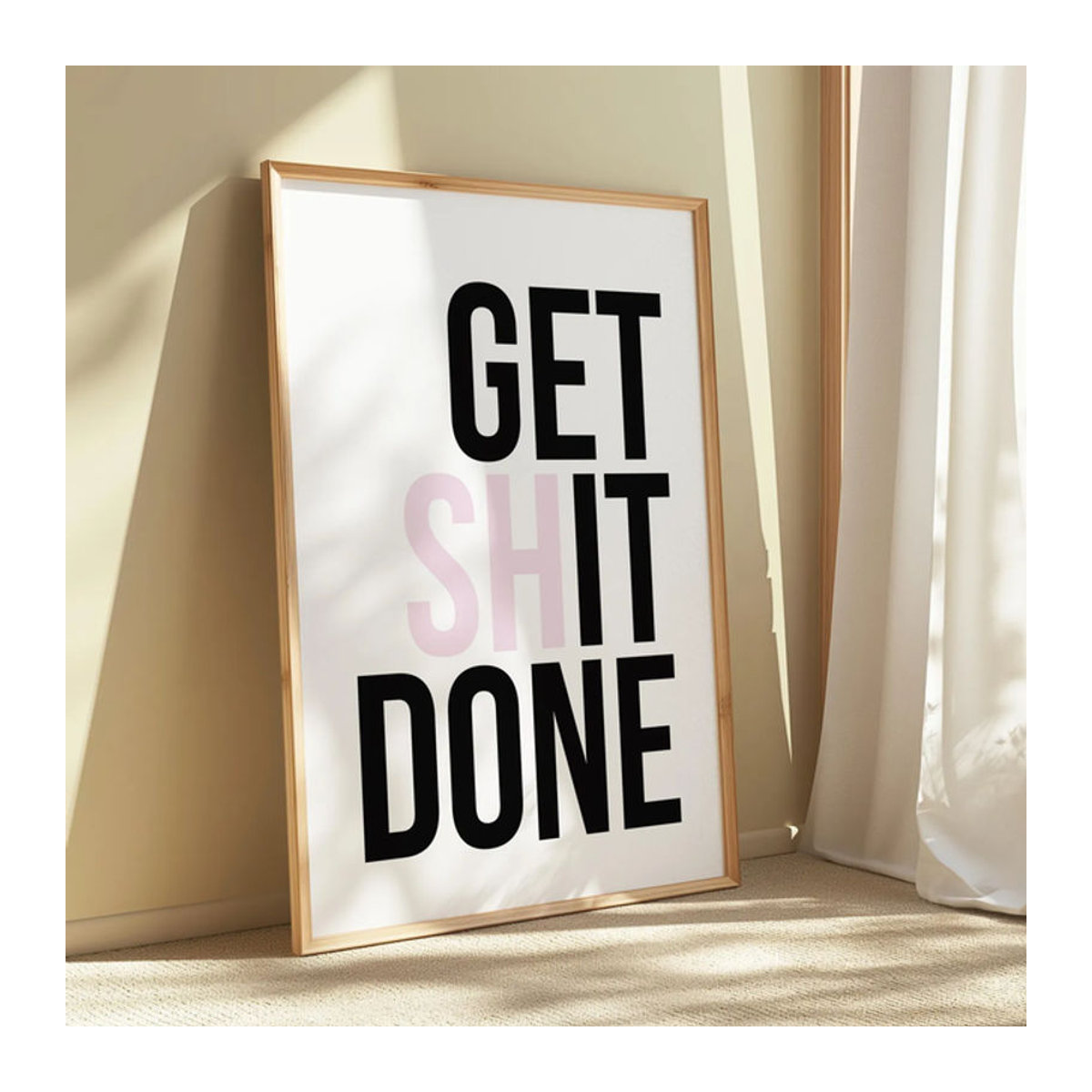 SHENCHEN Motivationsplakat mit Typografie in Weiß, minimalistische Schreibtischdekoration aus Papier und Holz, stehend, Hochformat - Bild 1
