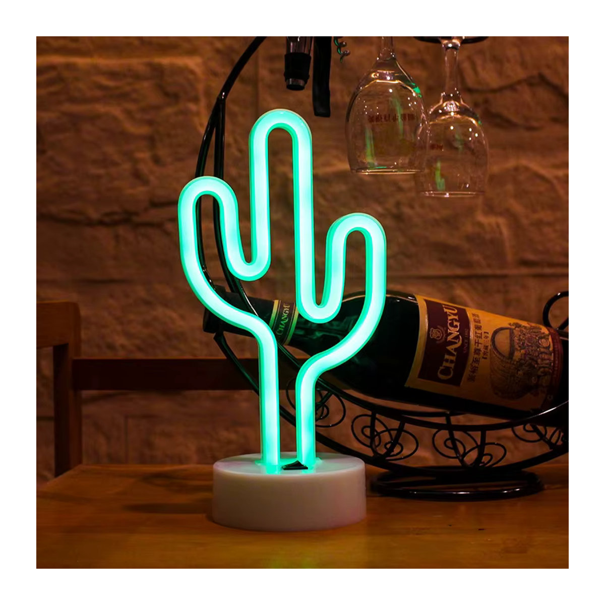 SHENZHITECH Kaktus LED-Neon-Tischlampe in Grün für moderne Heimdekoration - Bild 3