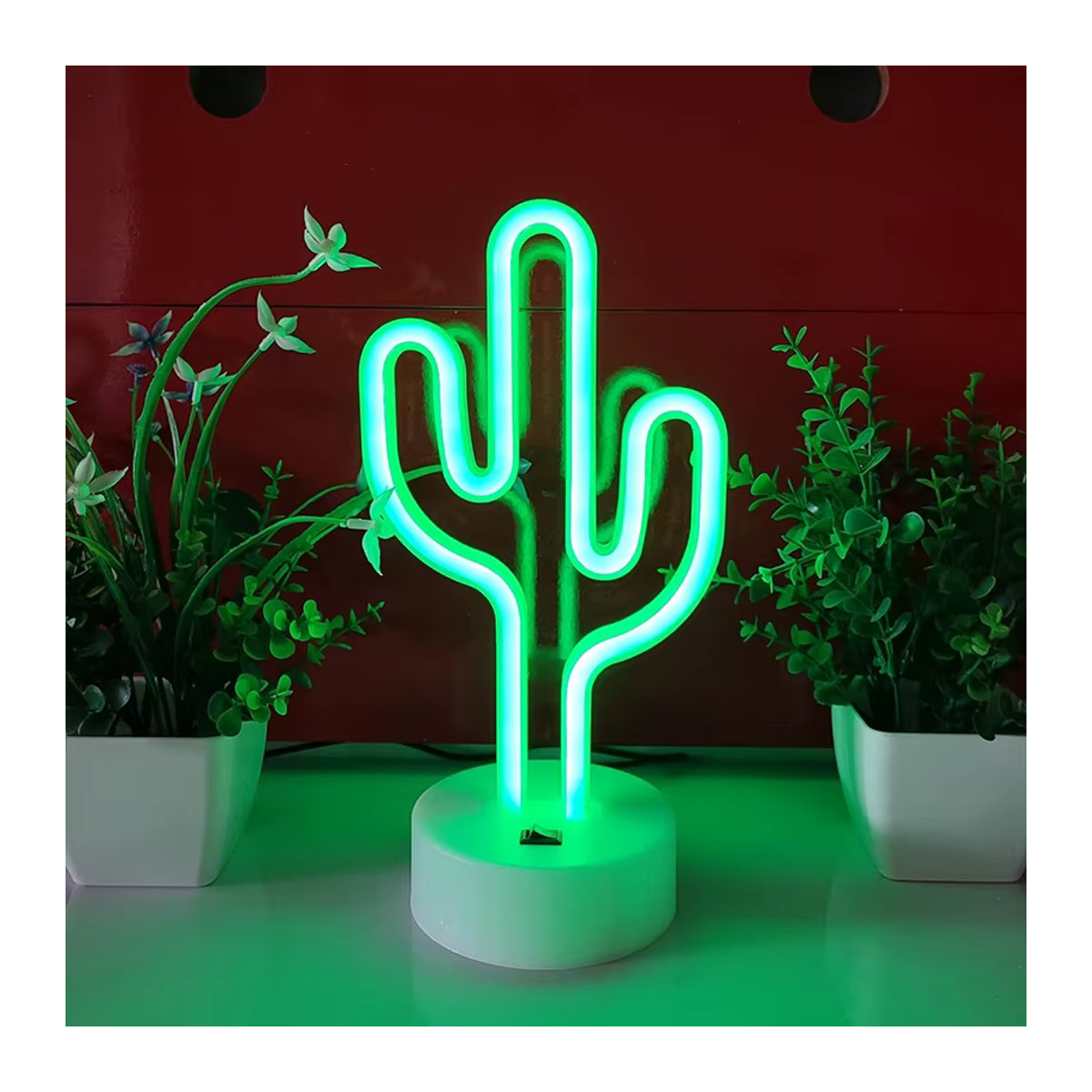 SHENZHITECH Kaktus LED-Neon-Tischlampe in Grün für moderne Heimdekoration - Bild 5