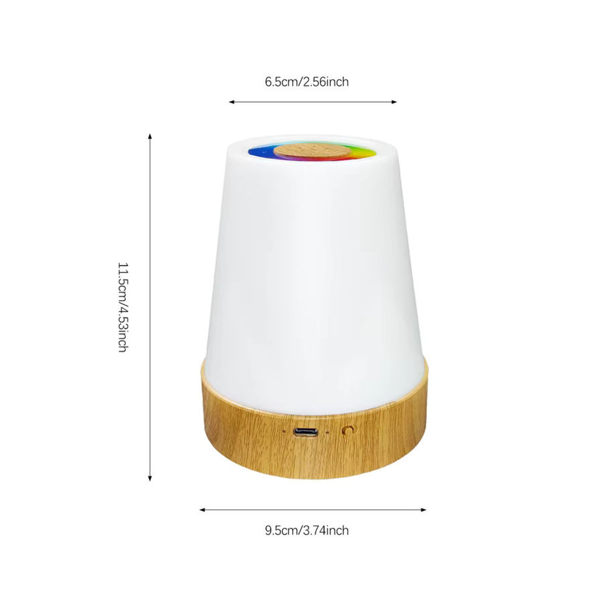 SHENZHITECH LED Nachttischlampe mit 13 Farben und Fernbedienung, wiederaufladbare RGB-Atmosphärenlampe aus Holz in Bunt, minimalistisches Design für Schlafzimmer und Wohnzimmer - Bild 4