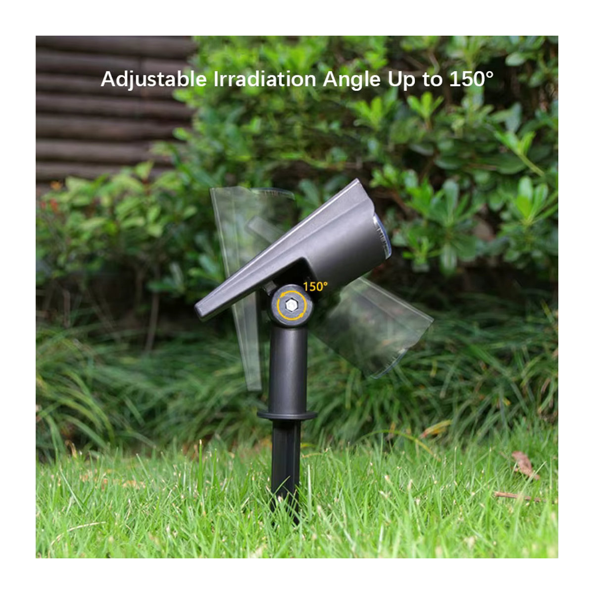 SHENZHITECH LED-Solar-Außenstrahler Schwarz mit 150 Grad Verstellbarkeit als moderne Wasserfeste Wandleuchte für Garten und Terrasse - Bild 3