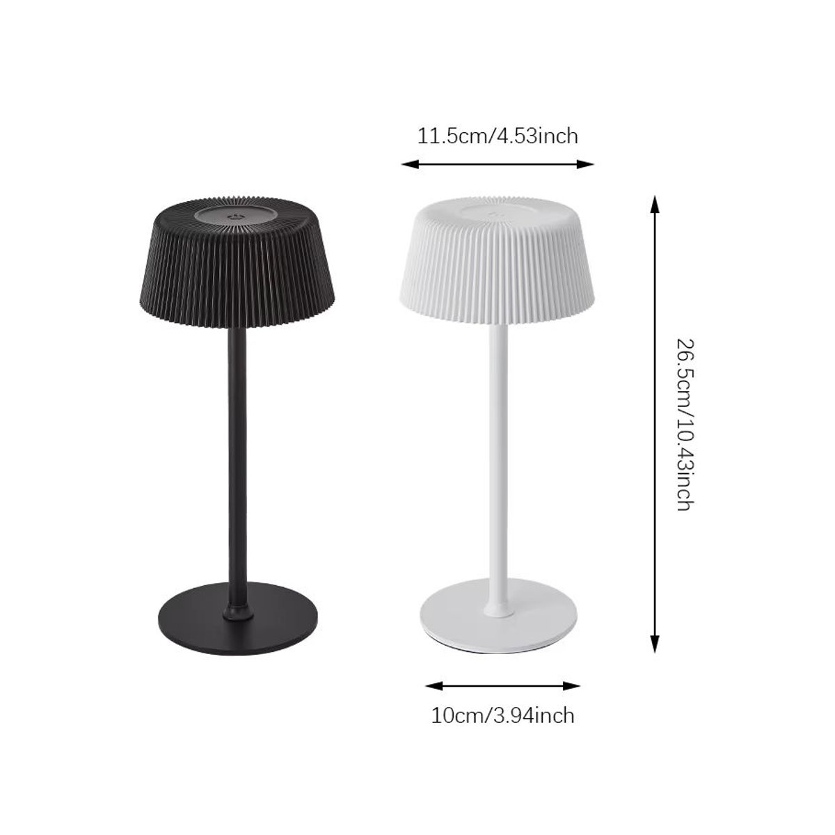 SHENZHITECH LED-Tischlampe aus Acryl mit Touch-Funktion, kabellos und wiederaufladbar, in Schwarz oder Weiß - Bild 2