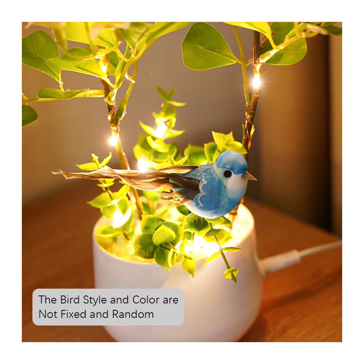 SHENZHITECH LED-Tischlampe aus Keramik mit buntem Blumen- und Vogelmotiv - Bild 2