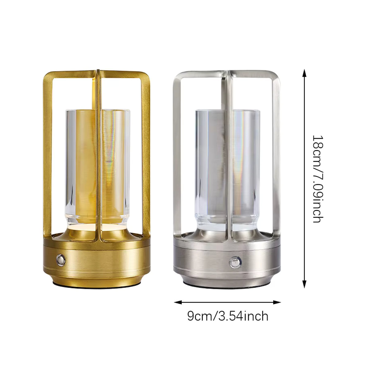 SHENZHITECH LED-Tischleuchte in Silber, dimmbare Schreibtischlampe mit Touch-Schalter und USB-Aufladung aus Metall - Bild 2