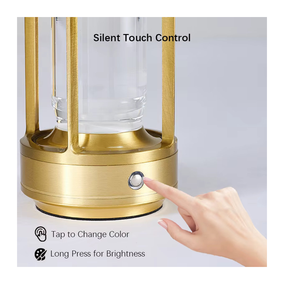 SHENZHITECH LED-Tischleuchte in Silber, dimmbare Schreibtischlampe mit Touch-Schalter und USB-Aufladung aus Metall - Bild 3